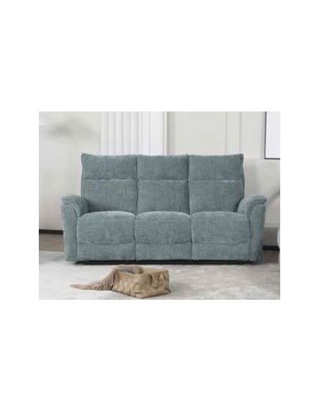 Alessia 3 Seater Manual Recliner Sofa - Green