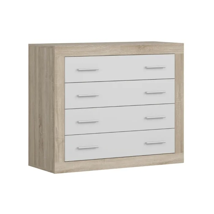 Camille 4 Drawer Chest - Sonoma Oak/White