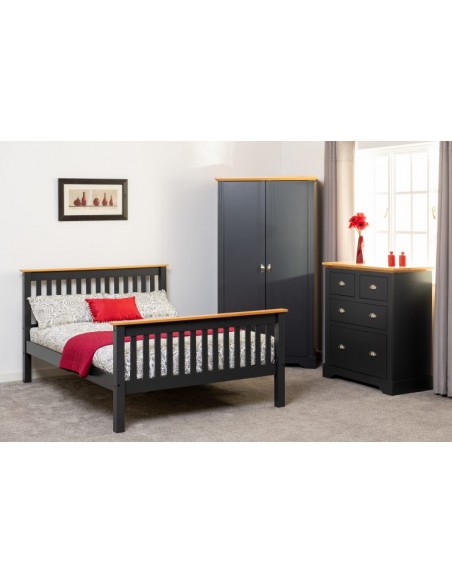 Monaco 5ft High End Bedframe - Grey/Oak Effect