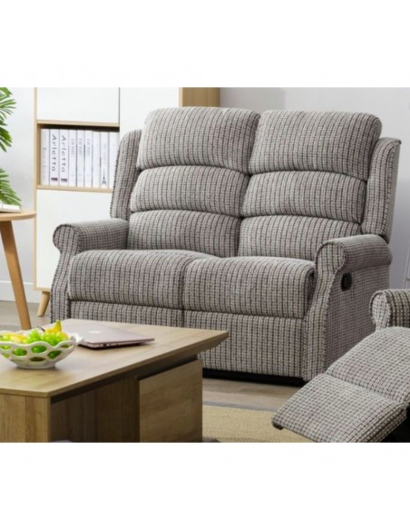 Drancy 2 Seater Manual Recliner Sofa - Latte