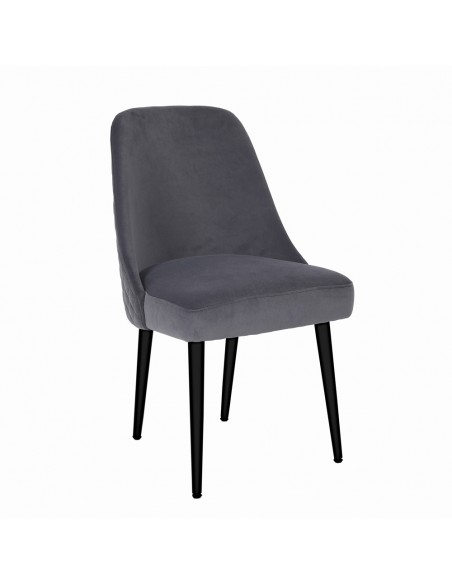 Diamond Stitch Back Dining Chair - Graphite Velvet