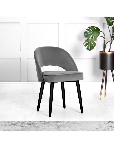 Charles Dining Chair - Grey Velvet