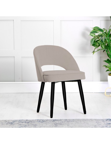 Charles Dining Chair - Taupe Velvet