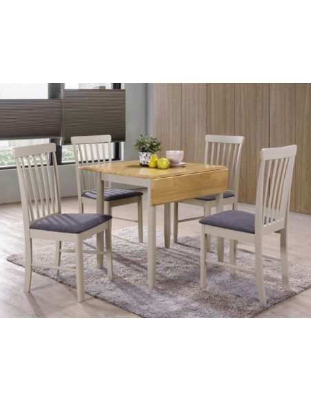 Altona Square Drop Leaf Dining Table - Solid Hardwood/Stone Grey