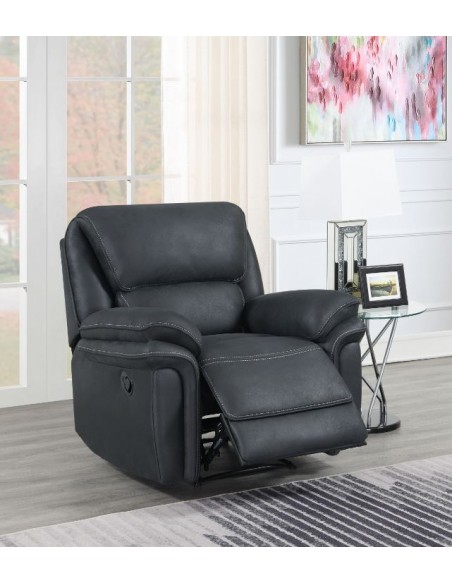 Genet Manual Recliner Armchair - Steel Blue