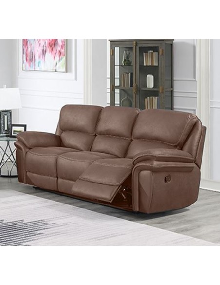 Genet 3 Seater Manual Recliner Sofa - Chestnut