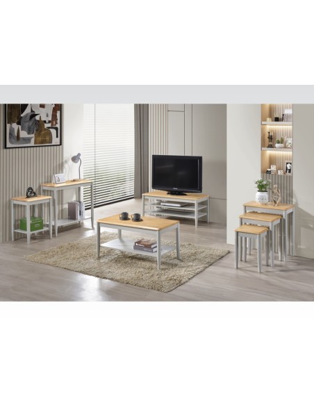 Altona TV Unit - Stone Grey/Light Oak
