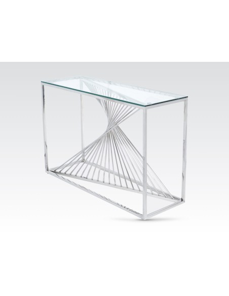 Calabria Console Table - Glass/Stainless Steel