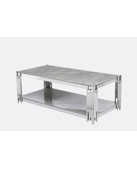 Belini Coffee Table - Sintered Stone and Stainless Steel