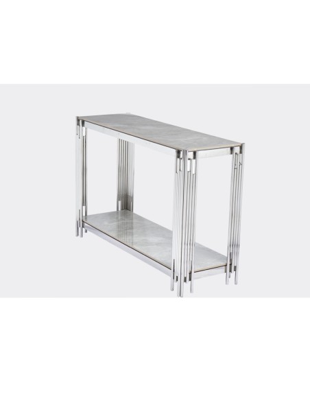 Belini Console Table - Sintered Stone/Stainless Steel