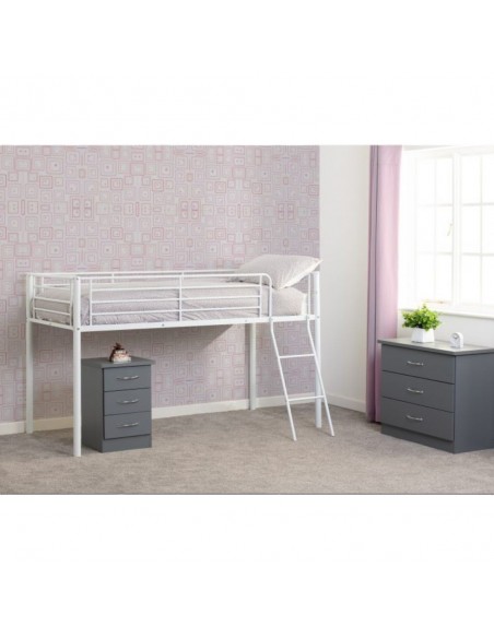 Kora Mid Sleeper Bedframe - White Metal