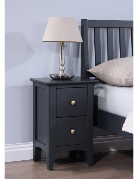 Luciana Small Bedside Locker - Off Black