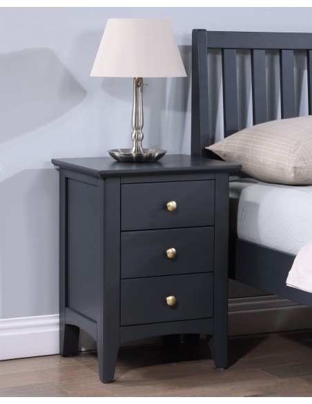 Luciana Large Bedside Locker - Off Black