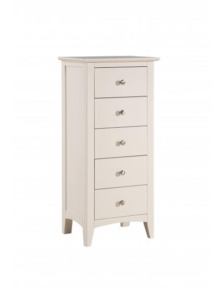 Luciana 5 Drawer Narrow Chest - Ivory