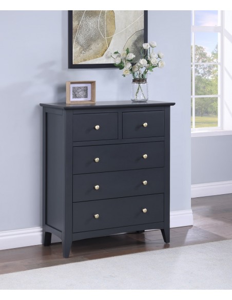 Luciana 2+3 Drawer Chest - Off Black