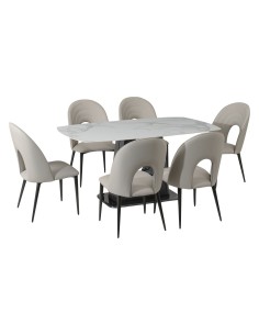 Solano Dining Set with Light Grey Chairs 2