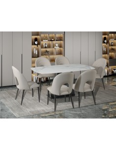 Solano Dining Set with Light Grey Chairs