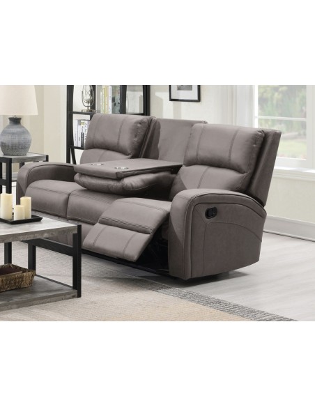 Silverton 3 Seater Recliner Sofa With Console - Taupe