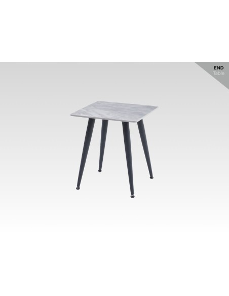 Argenta End Table - Sintered Stone/Black
