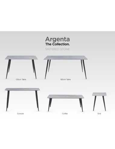 Argenta End Table - Sintered Stone/Black