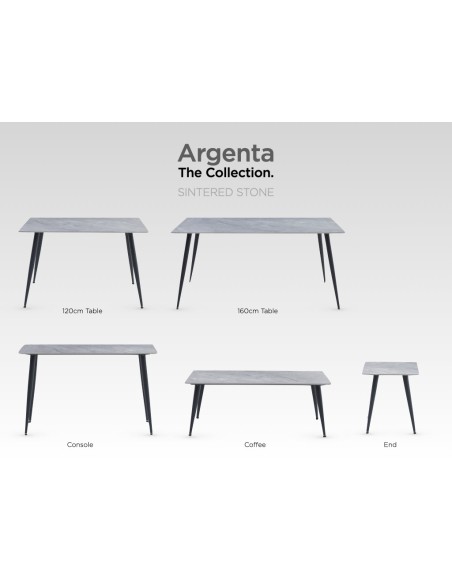 Argenta End Table - Sintered Stone/Black