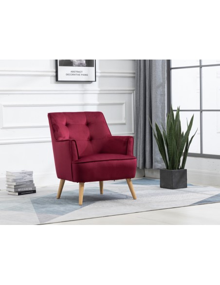 Tara Accent Chair - Dark Crimson Velvet