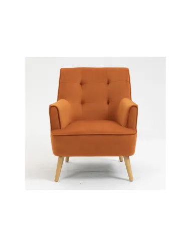 Tara Accent Chair - Burnt Orange Velvet