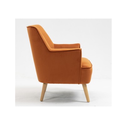 Tara Accent Chair - Burnt Orange Velvet