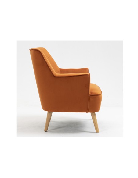 Tara Accent Chair - Burnt Orange Velvet