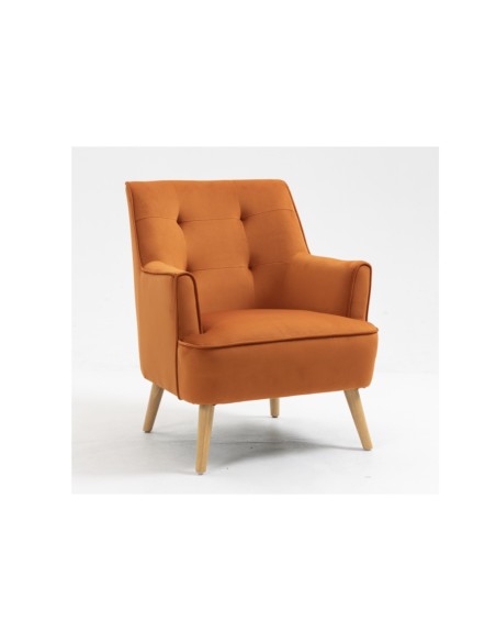 Tara Accent Chair - Burnt Orange Velvet
