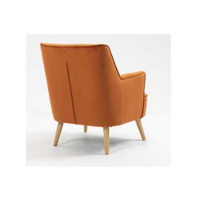 Tara Accent Chair - Burnt Orange Velvet