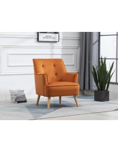 Tara Accent Chair - Burnt Orange Velvet