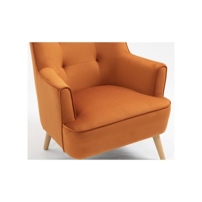 Tara Accent Chair - Burnt Orange Velvet