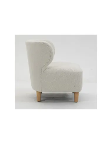 Josie Armless Accent Chair - White Fabric