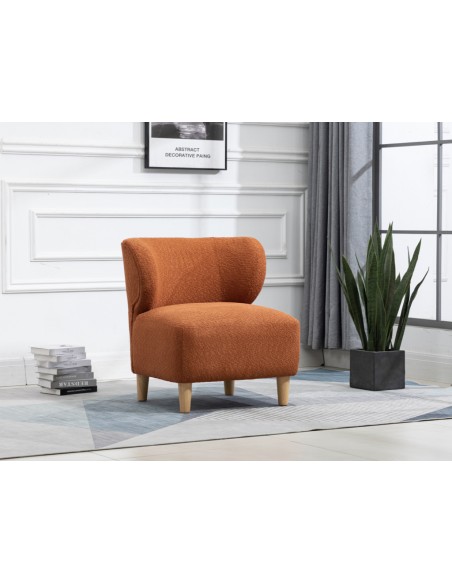 Josie Armless Accent Chair - Rust Fabric