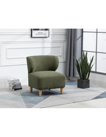 Josie Armless Accent Chair - Moss Fabric