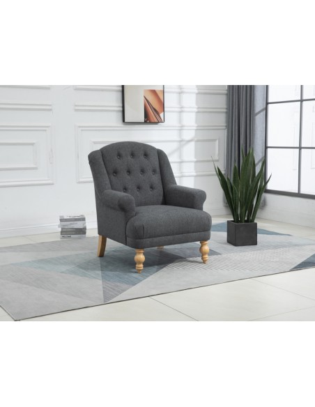 Charlotte Accent Armchair - Dark Grey Fabric