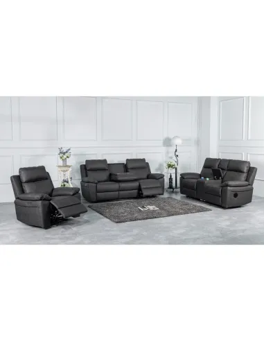 Huntington 3 Seater Electric Recliner Sofa - Dark Grey