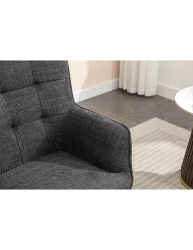 Katelyn Accent Chair with Stool - Charcoal Grey