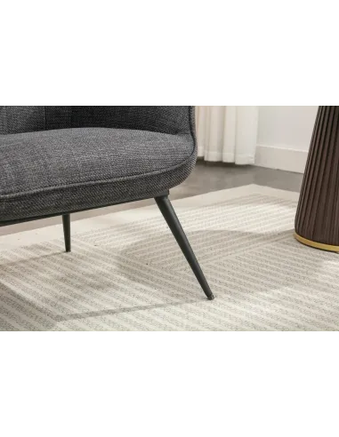 Katelyn Accent Chair with Stool - Charcoal Grey