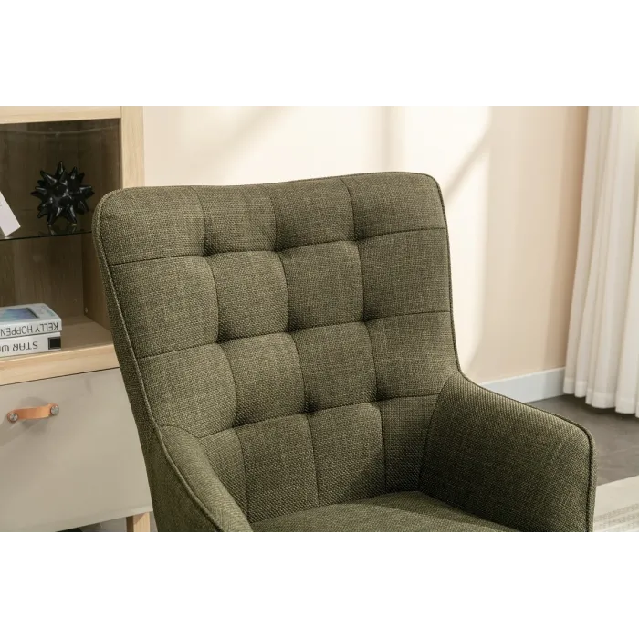 Katelyn Accent Chair with Stool - Moss Green