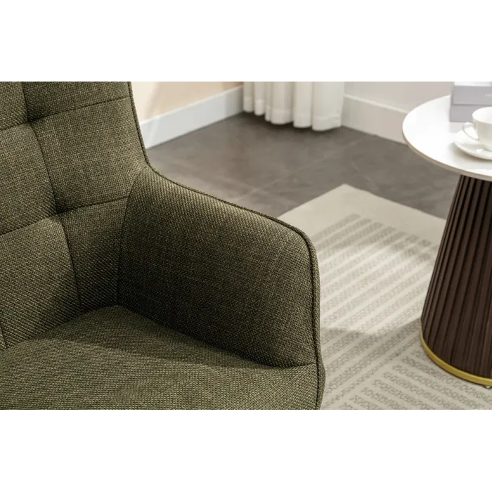 Katelyn Accent Chair with Stool - Moss Green