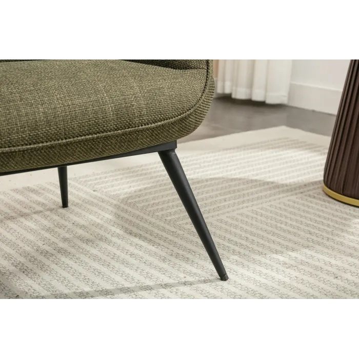 Katelyn Accent Chair with Stool - Moss Green