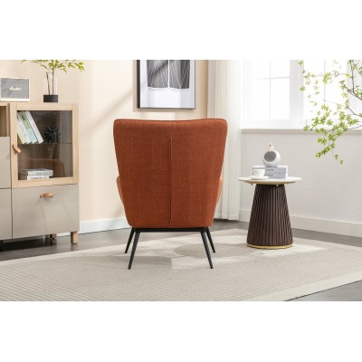 Katelyn Accent Chair with Stool - Copper