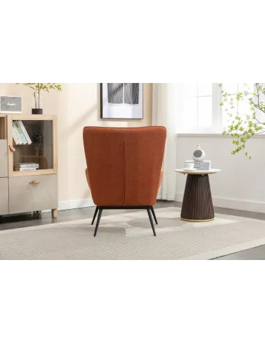 Katelyn Accent Chair with Stool - Copper