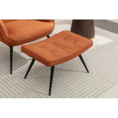 Katelyn Accent Chair with Stool - Copper