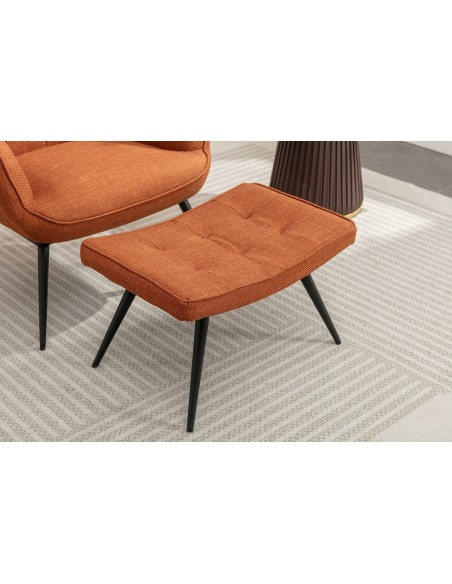 Katelyn Accent Chair with Stool - Copper