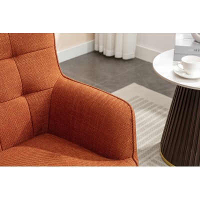 Katelyn Accent Chair with Stool - Copper