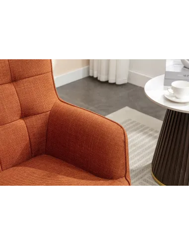 Katelyn Accent Chair with Stool - Copper