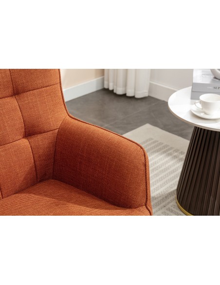 Katelyn Accent Chair with Stool - Copper